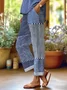 Women Striped Long Pants Casual Spring/Fall Trousers