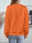 Casual V Neck Plain Sweatshirt