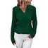 Women Cotton Plain Long Sleeve Comfy Casual Sweater