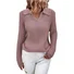 Women Cotton Plain Long Sleeve Comfy Casual Sweater