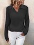 Women Cotton Plain Long Sleeve Comfy Casual Sweater