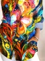 Women's Shirt Cotton Button Up Butterfly Floral Art Print Basic Blouse Casual Long Sleeve Shirt Collar Daily Top