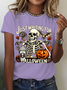 Casual Halloween Crew Neck Short Sleeve T-shirt