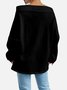 Casual Off The Shoulder Plain Sweatshirt