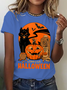 Casual Halloween Crew Neck Short Sleeve T-shirt