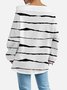 Casual Off The Shoulder Striped Sweatshirt