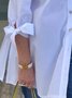 Long Sleeve Plain Regular Micro-Elasticity Loose Shirt For Women