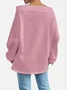 Casual Off The Shoulder Plain Sweatshirt