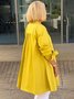 Long Sleeve Plain Regular Micro-Elasticity Loose Shirt For Women