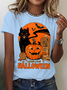 Casual Halloween Crew Neck Short Sleeve T-shirt