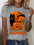 Casual Halloween Crew Neck Short Sleeve T-shirt