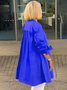 Long Sleeve Plain Regular Micro-Elasticity Loose Shirt For Women