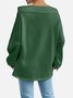 Casual Off The Shoulder Plain Sweatshirt