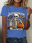Casual Halloween Crew Neck Short Sleeve T-shirt