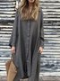 Women Plain Spring/Fall Dress Shirt Collar Long Sleeve Shirt Dress A-Line Dress