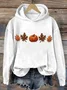 Casual Hoodie Maple Leaf Pumpkins Art Print Top