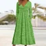 Women Plain Spring/Fall Dress V Neck Long Sleeve A-Line Dress
