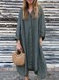 Women Plain Spring/Fall Dress Shirt Collar Long Sleeve Shirt Dress A-Line Dress