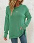 Casual Crew Neck Plain Sweatshirt
