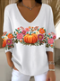 Women Cotton Floral Long Sleeve Comfy Casual Sweater