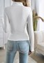 Casual Plain Mock Neck Long Sleeve T-shirt