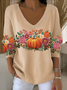 Women Cotton Floral Long Sleeve Comfy Casual Sweater