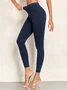 Women Plain Casual All Season Split Joint Long Leggings