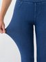 Women Plain Casual All Season Split Joint Long Leggings