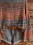 Women Ethnic Long Sleeve Comfy Vintage Sweater