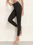 Women Plain Casual All Season Split Joint Long Leggings