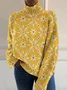 Women Floral Long Sleeve Comfy Casual Sweater