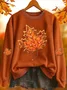 Women Vintage Maple Leaf Print Crew Neck Comfy Sweatshirt