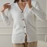Women Cotton Plain Long Sleeve Comfy Casual Sweater