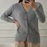 Women Cotton Plain Long Sleeve Comfy Casual Sweater