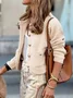 Women Cotton Plain Long Sleeve Comfy Casual Cardigan