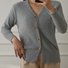 Women Cotton Plain Long Sleeve Comfy Casual Sweater