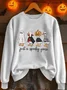 Halloween Just A Spooky Goose Print Crew Neck Comfy Sweatshirt