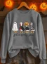 Halloween Just A Spooky Goose Print Crew Neck Comfy Sweatshirt