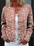 Women Knitted Floral Long Sleeve Comfy Vintage Cardigan