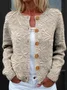 Women Knitted Floral Long Sleeve Comfy Vintage Cardigan