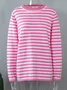 Women Striped Long Sleeve Comfy Street Split Joint Sweater