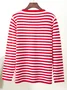 Women Striped Long Sleeve Comfy Street Split Joint Sweater