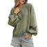 Casual V Neck Color Block Sweatshirt