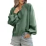 Casual V Neck Color Block Sweatshirt