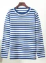 Women Striped Long Sleeve Comfy Street Split Joint Sweater