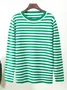 Women Striped Long Sleeve Comfy Street Split Joint Sweater