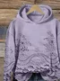 Women Casual Hoodie 3D Floral Print Comfy Loose Top