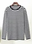 Women Striped Long Sleeve Comfy Street Split Joint Sweater