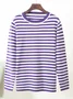 Women Striped Long Sleeve Comfy Street Split Joint Sweater