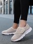 Casual Plain Hook And Loop Low Heel Fly Woven Shoes Split Joint
